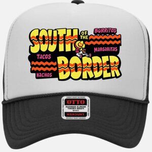 South Of The Border Black And White Mesh Foam Trucker Hat Cap